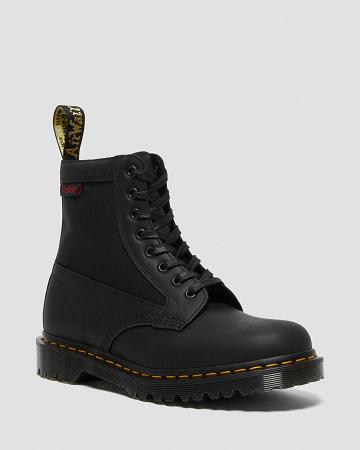 Dr Martens 1460 Panel Made in England Læder Snørestøvler Dame Sort | DK 173CTV